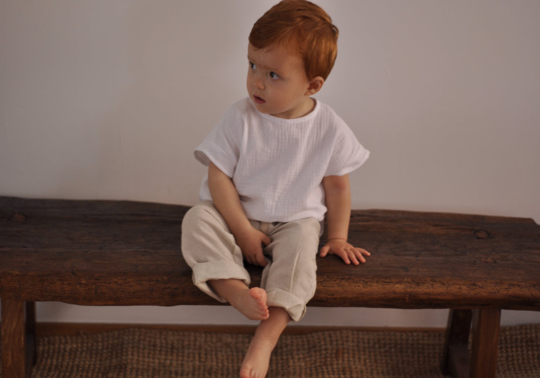 Pantalón lino natural